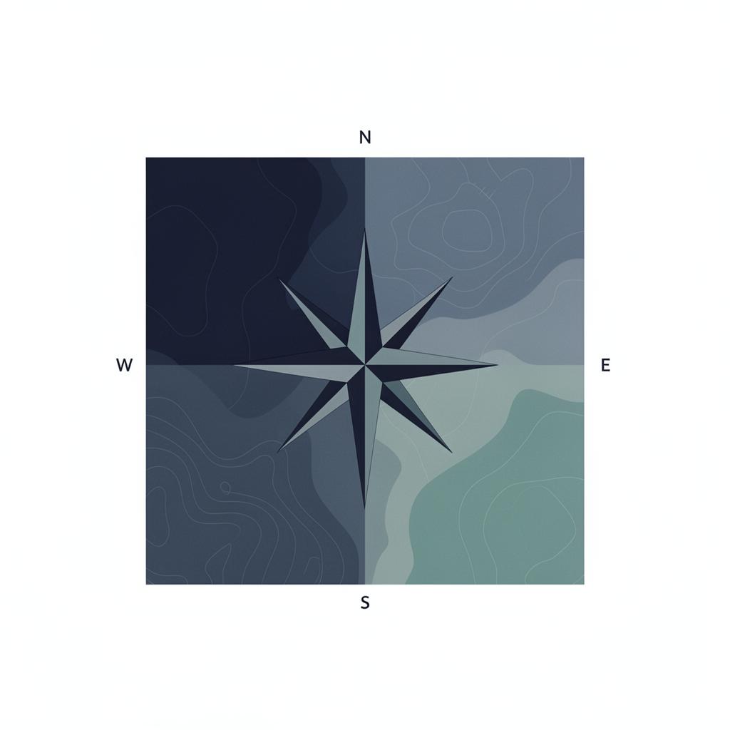 Abstract compass illustration representing clarity and navigation